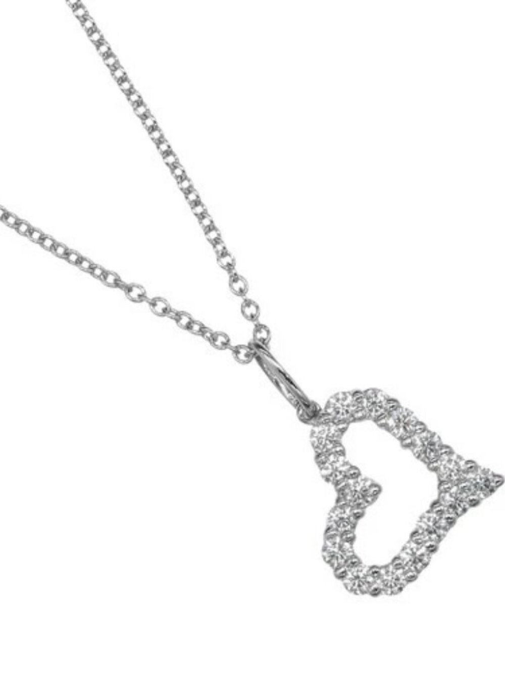 TIFFANY&Co. Sentimental heart Necklace Pt950Platinum/diamond 3.6g Women